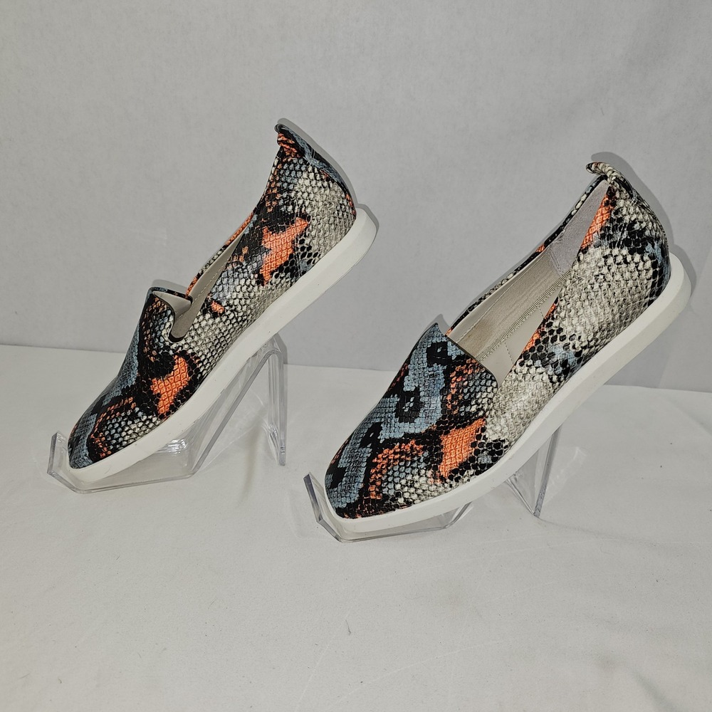 NEW FRANCO SARTO S-6.5 Boston Blue Orange Gray Blk Snake Sneaker Loafers NWOB - Picture 2 of 6